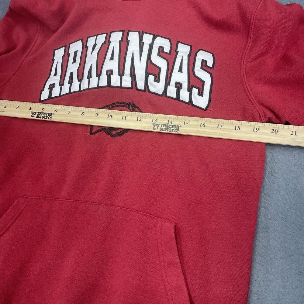 Vtg Y2K Arkansas Razorbacks Hoodie Mens S‎ Red Sweatshirt Student NCAA Sweater